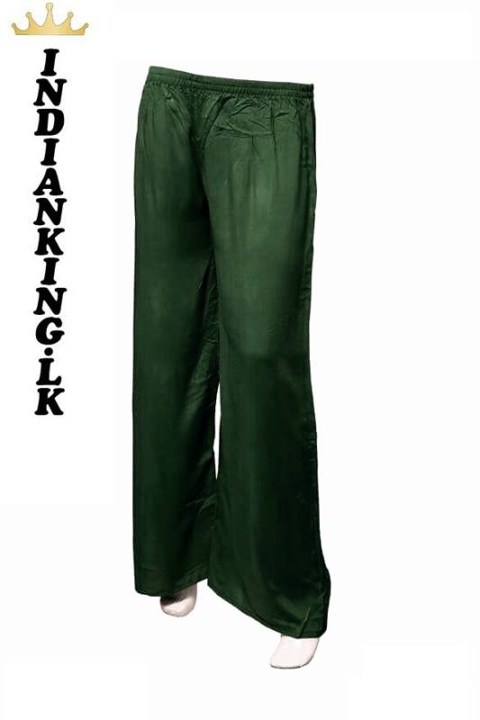 cotton rayon plazo pant dark green colour