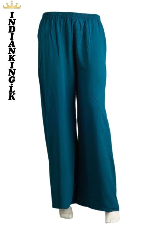 cotton rayon plazo pant dark turquoise  colour