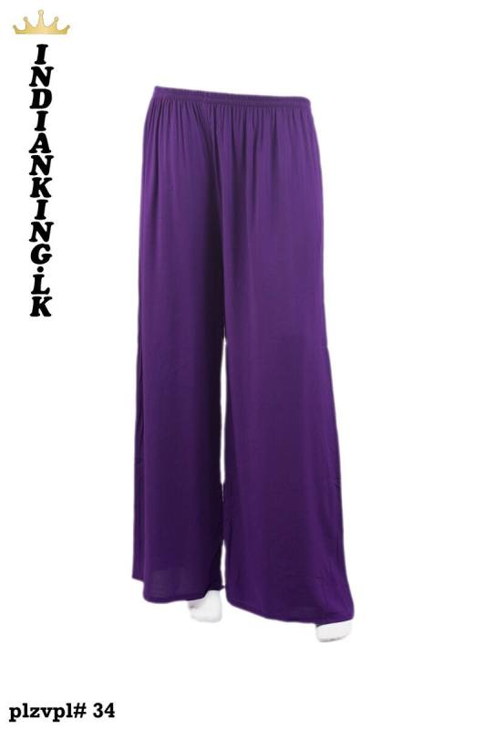 cotton rayon plazo pant dark purple colour